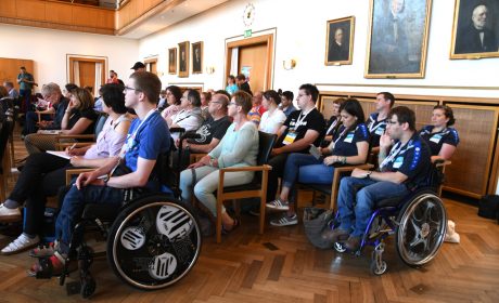 Auch Mitglieder der Inklusiven Redaktion der Special Olympics Kiel 2018 nahmen an der Eröffnungs-Pressekonferenz teil. (Foto: SOD/Juri Reetz)