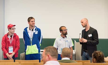Interviewforum mit den Athletensprechern v.l. Patrick Barendonk, Markus Protte, Werner Wiedeman, moderiert von Dr. Timo Schädler, Leiter der SOD Akademie. (Foto: SOD/Jan Konitzki)