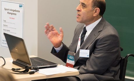 Prof. Dr. Ashraf Marei, Key Note Speaker aus Ägypten mit persönlichen Erfahrungsbericht zum Thema Inklusion und Sport. (Foto: SOD/Jan Konitzki)